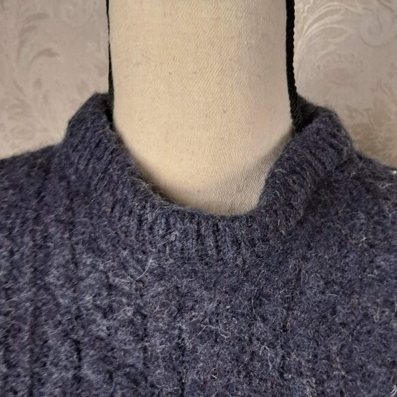 Rue Saint-Patrick Size XL Navy Blue 100% Wool Long Sleeve Crew Neck Sweater - Picture 2 of 11